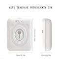 Miniatyrbild 2 av 6: Bärbar fotoprinter för utskrift av foton/bilder/memo/kvitton, trådlös BT-anslutning, USB-kabel för Android iOS Windows smartphones
