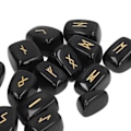 Miniatyrbild 4 av 8: Runstenar Gamla Runor Fint Hantverk Snyggt Utseende Obsidian Material Runor Set