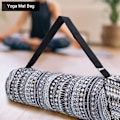 Miniatyrbild 7 av 8: Yogamatta Väska Multifunktionell Justerbar Axelrem Tränings Yogamatta Väska Svart Vit
