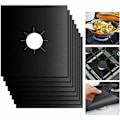 Miniatyrbild 1 av 5: Diskmaskinssäkra Non-Stick Spishällsskydd, Återanvändbara Gasspisbrännarskydd, Lätta Att Klippa Till Perfekt Passform, 27X27Cm, Överlägsen Kvalitet PTFE
