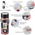 Miniatyrbild 4 av 5: Bärbar blender, mini USB blender för smoothie, milkshake, fruktjuice, portabel blender 350-420 ml 6 blad för sport och resor, BPA-fri,
