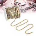 Miniatyrbild 1 av 8: Rhinestone Trim Färgglad Glittrande 10 Meter Rhinestone Trim för Hushåll DIY Hantverk Kläder Dekoration PresentGuld Baksida AB Färg 3mm