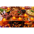 Miniatyrbild 7 av 7: 12-pack höst LED-värmeljus, LED-flamfria batteridrivna höstdekorationer flimrande ljus för höst Thanksgiving bordsdekoration hem