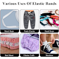 Miniatyrbild 6 av 8: Elastiska band med platt bredd för sömnad och pyssel, högelastisk sladd töjbar flätad idealisk för DIY-smyckestillverkning, slitstarkt och andningsbart material