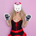 Miniatyrbild 3 av 6: Simulerad Räv Mask Handskar Plysch Rävsvans Handgjorda Cosplay Rekvisita Halloween Tillbehör