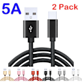 Miniatyrbild 1 av 5: 2-Pack USB-C 5A Laddkabel 2M