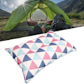 Miniatyrbild 1 av 8: Automatisk uppblåsbar kudde med hög elasticitet kompressions skum etnisk stil causal uppblåsbar camping kudde för utomhus röd, blå och vit tryck