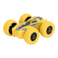 Miniatyrbild 2 av 8: Dubbelsidig Pull Back Bil Friktionsdriven 4 Stora Däck 360 Grader Roterande Mini Flips Inertia Stunt Bil Gul