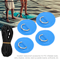 Miniatyrbild 8 av 8: 4 st PVC-lapp elastiskt repset D-ring lapp bungee repset rostfritt stål D-ring dyna Blå