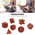 Miniatyrbild 7 av 8: 7 st chakra kristaller utsökta geometriska kristallstenar chakra helande kristaller kit för meditation hem inredning röd