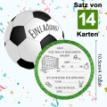 Miniatyrbild 2 av 7: 14 fotbollskort för barnkalas, runda fotbollsinbjudningar för barnkalas, för pojkar och flickors födelsedagsfester,