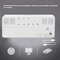 Miniatyrbild 4 av 10: Multifunktionell USB-laddning Digital musik Snooze väckarklocka Bakgrundsbelyst spegeldisplay Vit