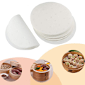 Miniatyrbild 1 av 7: BremerLuft 100-pack Dim Sum-papper Diameter 23 cm som bas för bambuångare, varmluftsfritöser, ångkokare, airfryer-foder, non-stick-beläggning,