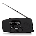Miniatyrbild 3 av 10: XSY088L Portabel NOAA/AM/FM Radio Vattentät Portabel Solcellsdriven Vevradio med 2000mAh Laddare för Utomhusbruk Svart