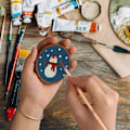 Miniatyrbild 5 av 7: Fuyit Träskivor 30 st Trädstamsskivor 7-8cm Oavslutade Träcirklar Obrunade Träcirklar utan Hål för DIY Hantverk Träskivor Bröllop