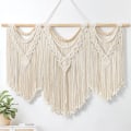 Miniatyrbild 1 av 5: Macrame Väggbonad Stor Boho Chic Vävda Gobeläng Blad Tassel Konst Bomullsrep Bohemisk Macrame Väggdekor för Sovrum Vardagsrum Lägenhet