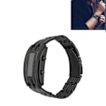 Miniatyrbild 1 av 8: Dubbelradig Binär Klocka Digital Blå LED Legering Binär Mode Armbandsur för Studenter Par Svart