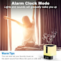 Miniatyrbild 3 av 5: Multifunktionell Nattlampa, Perfekt 360-Graders Ljud Bluetooth-Högtalare för Sovrum Väckarklocka, Dimbar Flerfärgad Touch Sensor LED-Lampa
