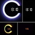 Miniatyrbild 3 av 5: LED-väggklocka, 7 färger kan justeras temperaturdisplay väckarklocka, vardagsrum sovrumsdekorationer