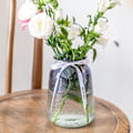 Miniatyrbild 5 av 8: Elegant Gradientfärgad Glasvas Dekor, Geometrisk Form Vardagsrumsdekorationer, Cylindrisk Transparent Vas för Konstgjorda Buketter, Halkfri Bas