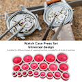 Miniatyrbild 6 av 8: 20 ST Watch Case Press Set Aluminiumlegering Bezel Inserts Watch Tool 20 mm till 58 mm för Klockreparation Klockbatteribyte