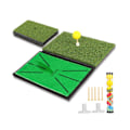 Miniatyrbild 2 av 2: 2 i 1 konstgräsmatta bärbar hopfällbar slagmatta för driving chipping putting övningsträning inomhus utomhus