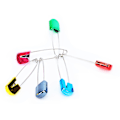 Miniatyrbild 1 av 8: Assorterade färgade blöjnålar Säkerhetslåsande tygblöja Nappy sy stickning tyg nålar (slumpmässig färg) 6st 1#