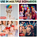 Miniatyrbild 3 av 5: Dilunave Färgglad Fjäder Hårband Fascinator Hårband Cosplay Hårband Karneval Fest Hårprydnad Regnbåge Fjäder Hårband Fjäder Huvudbonad Kostym