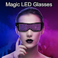 Miniatyrbild 6 av 8: LED Lysande Glasögon USB Uppladdningsbara & Trådlösa med Blinkande LED-Display Självlysande Glasögon för Julfester Barer Rave Festival