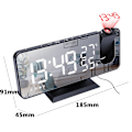 Miniatyrbild 7 av 7: Projektionsväckarklocka, digital väckarklocka med projektion, radioväckarklocka med USB-anslutning, stor LED-display, snooze-funktion, dubbla larm, projektion
