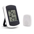 Miniatyrbild 1 av 5: LCD Digital Trådlös Termometer för Inomhus eller Utomhus, Mini Rum Temperatur Sensor, Liten Noggrann Vädertestare i Hem Sovrum och Kontor, Vit