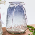 Miniatyrbild 6 av 8: Elegant Gradientfärgad Glasvas Dekor, Geometrisk Form Vardagsrumsdekorationer, Cylindrisk Transparent Vas för Konstgjorda Buketter, Halkfri Bas