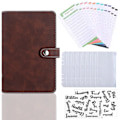 Miniatyrbild 1 av 6: A6 PU Läder Notebook Påfyllningsbar 6 Rund Ringpärm Omslag för A6 Fyllpapper Notebook Personlig Planerare Pärm