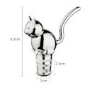 Miniatyrbild 2 av 5: Vinflaskpropp med katthuvud, silver, flaskpropp