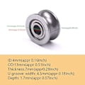Miniatyrbild 6 av 7: Djupt spårade kullager, U624ZZ4 20-pack metallförseglade kullager U-formade kabelstyrningar 4 x 13 x 7 mm
