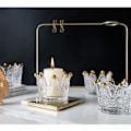 Miniatyrbild 7 av 7: Uni-Fine Set med 2 glasunderlägg för värmeljus, kronformade värmeljusglas, presentljusstakar, dekoration för jul, födelsedag, fest, bröllop,