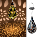 Miniatyrbild 1 av 8: Hängande solcellslampor utomhus trädgård Boho LED blomma vattentät dekorativ metalllampa för veranda trädgård utomhus