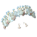 Miniatyrbild 1 av 5: Bröllop Förlovning Tillfällen Accessoar, Justerbar Flexibel Pärlblomma Strass Tiara för Brudar & Blomsterflickor, Fri Frisyr för Födelsedag