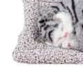 Miniatyrbild 4 av 8: Simulerad sovande kattdocka söt realistisk mjau ljud djur plyschleksak dekoration med aktivt kolpåse simulerad sovande katt