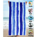 Miniatyrbild 3 av 5: Antisand mikrofiberstrand för män och kvinnor - Badlakan för simbassäng, strandfilt för simsport, superabsorberande, 180x90 cm, randig blå