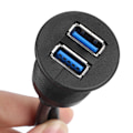Miniatyrbild 1 av 2: Dubbel USB3.0 Datakabel Instrumentbräda Flush Mount Panel Förlängningsledning Vattentät 1 meter/39.4 tum