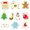 Miniatyrbild 1 av 5: Jul Cookie Cutter 10 delar, rostfritt stål Jul Cookie Cutters - Mönster: Jultomte, pepparkaksgubbe, snöflinga, julgran,
