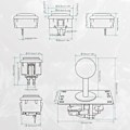 Miniatyrbild 6 av 8: 2-spelare DIY Arcade Kit USB-brädespel Encoder Joystick Arcade-knappar Set för vänner Samling Blå och Röd