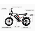 Miniatyrbild 2 av 5: 2025 - Elcykel - Ebike - S8 OOK-TEK 1000W 48V 17.5ah - 45km Svart