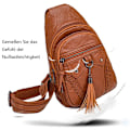Miniatyrbild 4 av 5: Kvinnors Slings Bag Liten Bröstväska Läder Axelväskor Mobiltelefon Axelväska Crossbody Axelväska Vattentät Handväska Miniväska för Utomhussporter,
