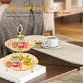 Miniatyrbild 8 av 8: 2-vånings fruktfat i metall, rund, guldpläterad, vacker serveringsbricka för cupcakes, för hem- och bröllopsdekoration