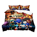 Miniatyrbild 1 av 4: 135*200 Tvådelad Sonic Sonic Cartoon och Animationslakan och Täcke Set
