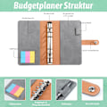 Miniatyrbild 2 av 6: A6 Binder Läder Anteckningsbok-YMX-003-Ljusgrå