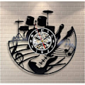 Miniatyrbild 1 av 5: Musikgitarr Vinyl Record Väggklocka Modern Design Kreativ Väggkonst Vardagsrum Sovrum Dekoration Klocka med LED 12 Tum