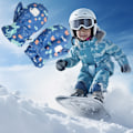Miniatyrbild 2 av 4: Barnvantar Tecknade Vinter Vindtäta Vattentäta Skidhandskar Fleecefodrade Varma Handskar Presenter till Pojkar Flickor Åldrar 2-4 Utomhusaktiviteter